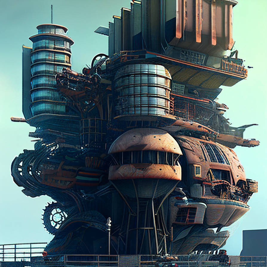 Mechanical building by Digitonaut on DeviantArt