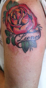 Traditional rose tattoo