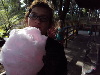 Girl with Giant Candyfloss