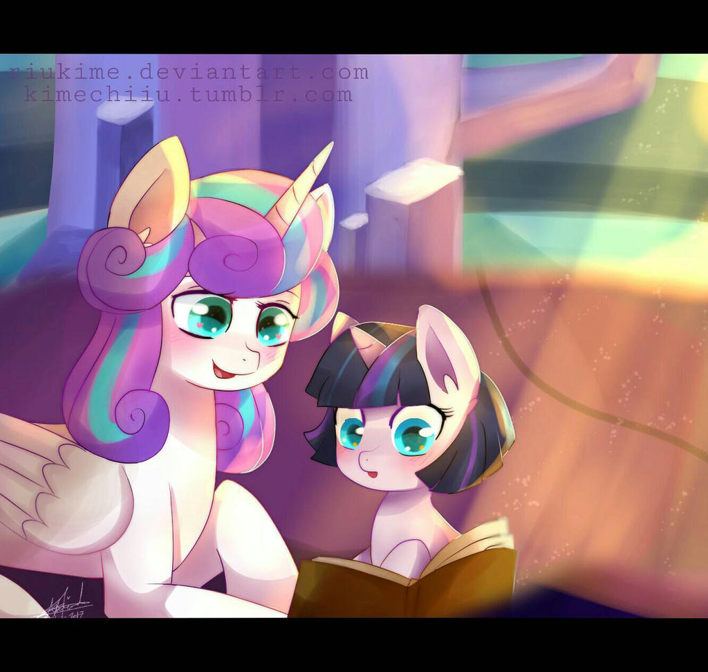 MLP Next Gen: Reading in the Library by riukime on DeviantArt