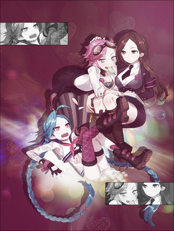 Jinx Vi and Caitlyn by RekcielSinfer on DeviantArt.