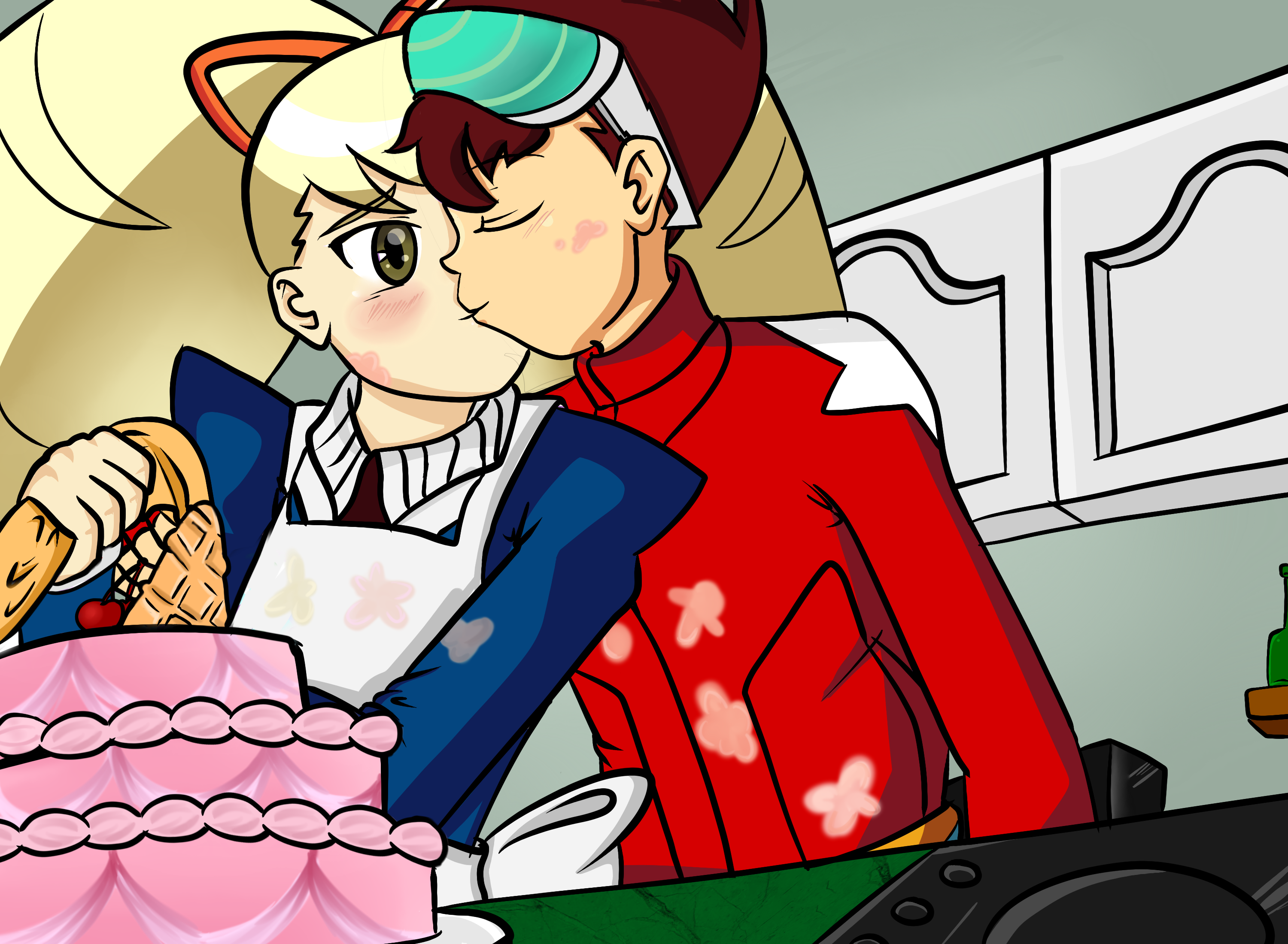 Megaman Starfoce: Geo and Luna cooking together