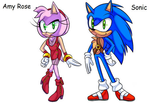 3755 - safe, artist:hikariviny, amy rose, sonic the hedgehog, oc, oc:nimble  the hedgehog, hedgehog, family, fankid, father and son, female, male,  mother and son, parent:amy, parent:sonic, parents:sonamy, shipping, simple  background, sonamy, straight