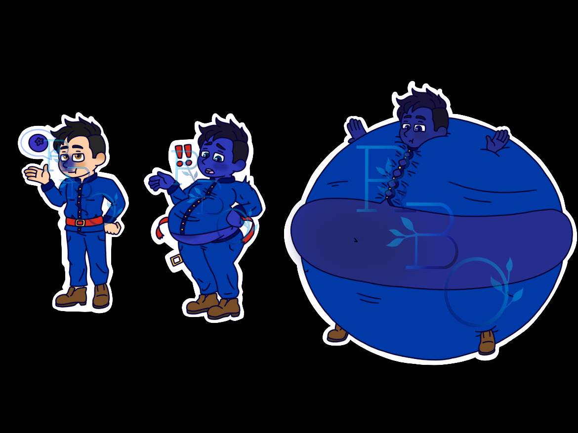 Male blueberry - Male blueberry inflation drawings