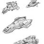 some spaceship drawings