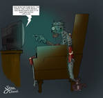 Zombie Vegging out to Emeril by Sean-Loco-ODonnell