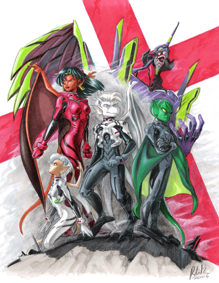 Neon Gargoyles Evangelion by ritam on DeviantArt