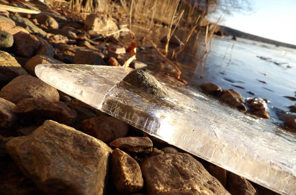 Stone trapped in the ice