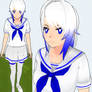 Yandere sim skin: White and Blue uniform