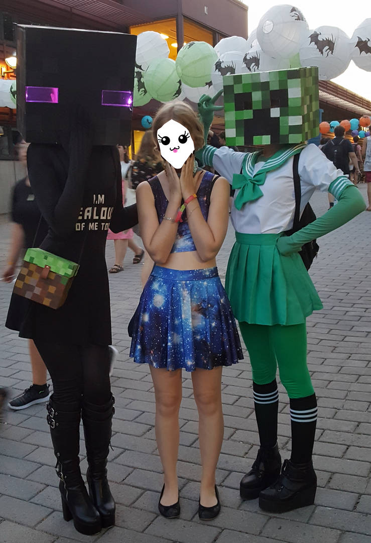 I found a Enderwoman and a Creeper Girl by TeleviCat on DeviantArt
