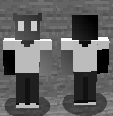 minecraft skin black and white by