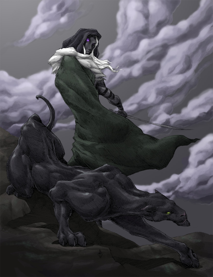 Guenhwyvar and Drizzt