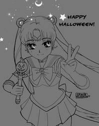 INKTOBER Day 17: Sailor Moon Halloween