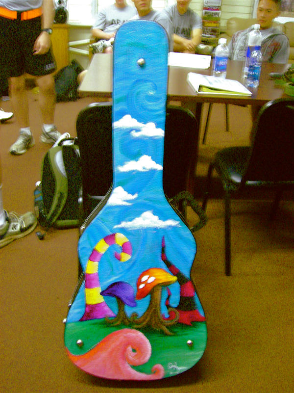 Guitar case-mushrooms