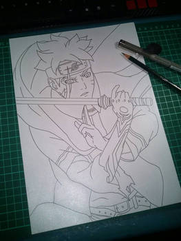 Drawing boruto on process