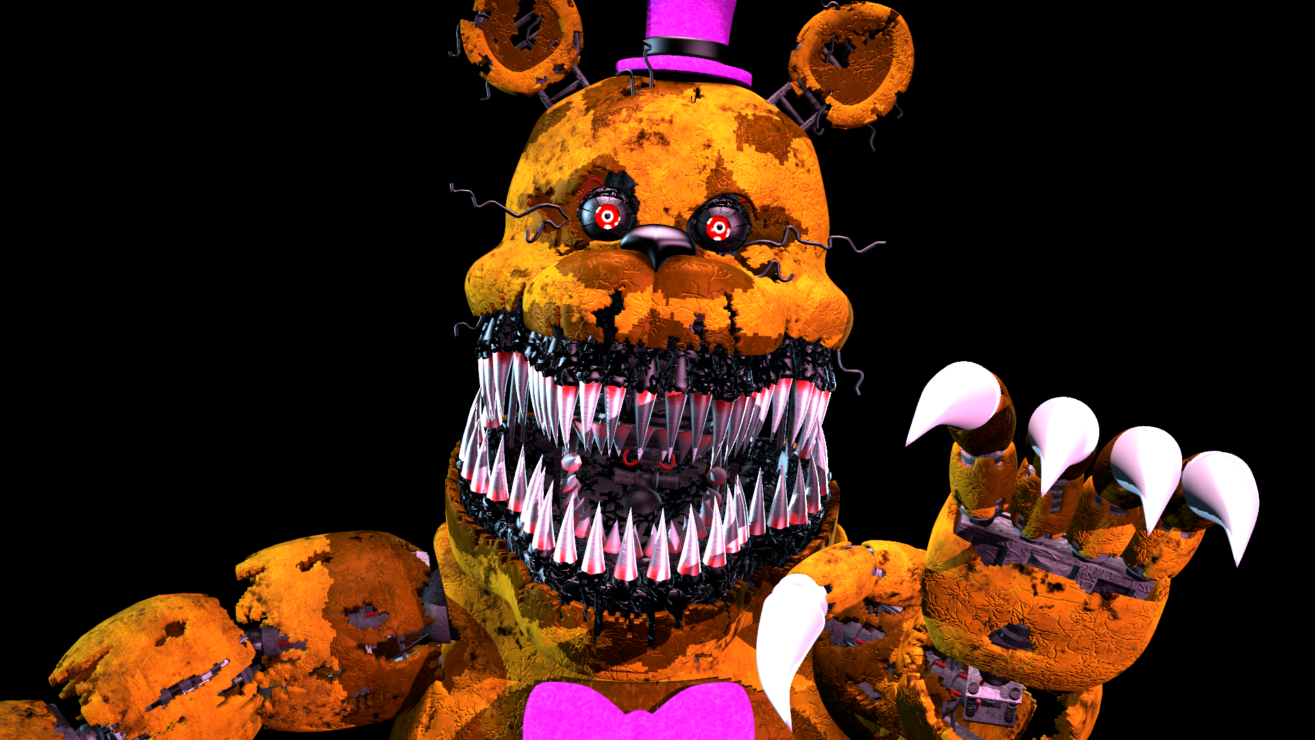 FNAF 4 - Nightmare Fredbear (redraw) by PopAnimals on DeviantArt