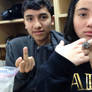 me and my friend middle finger