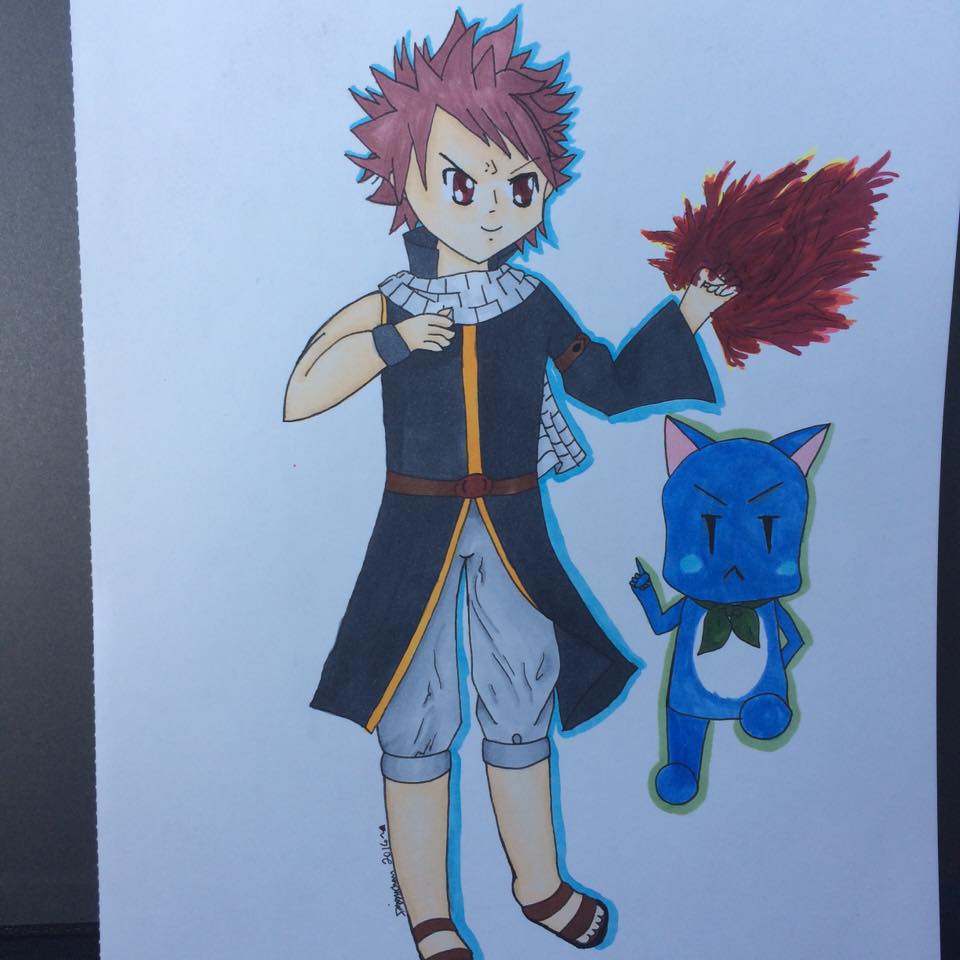 Natsu and Happy copic commission