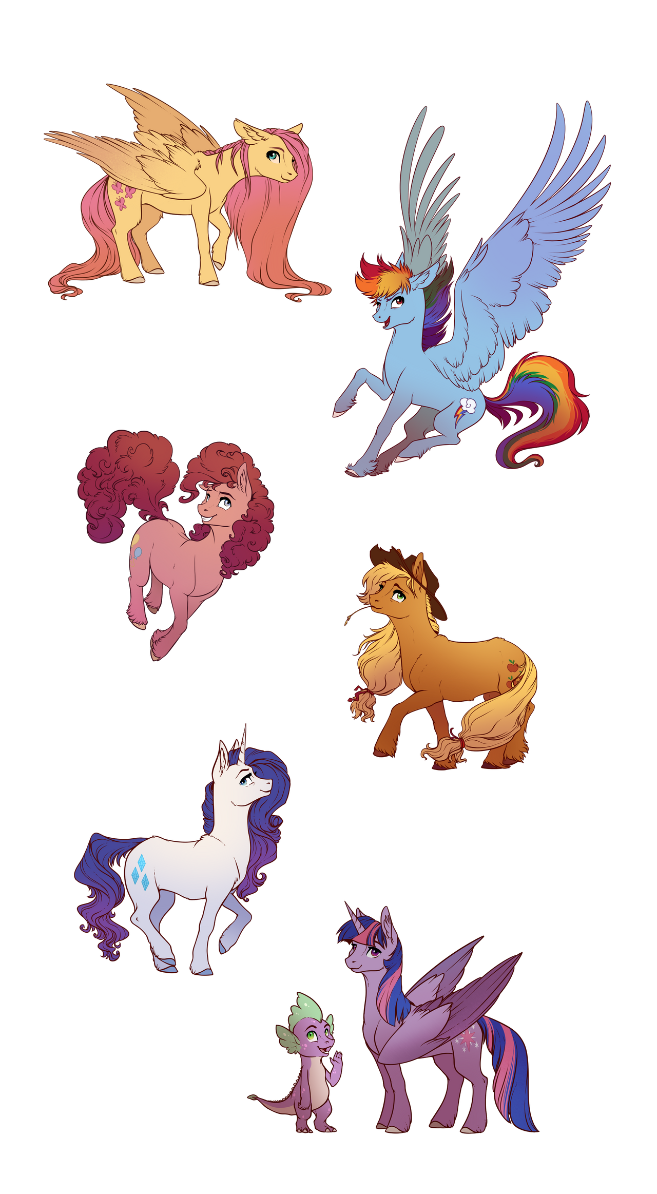 Mane6 (and Spike) by 28GoodDays