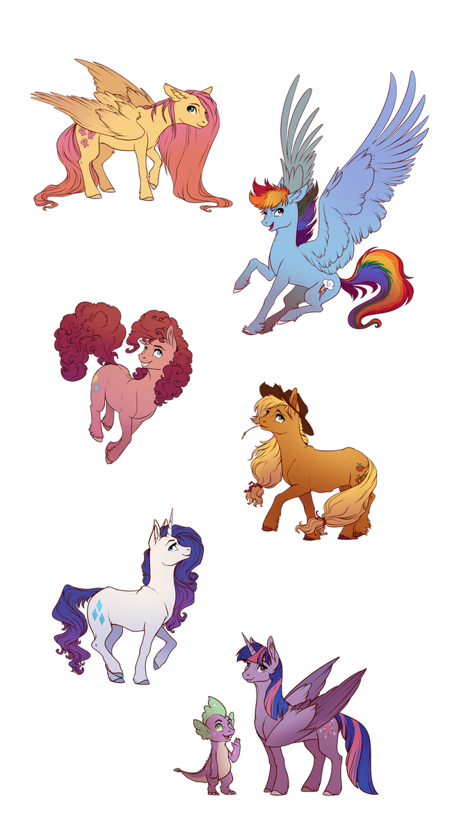 Mane6 (and Spike) by 28GoodDays