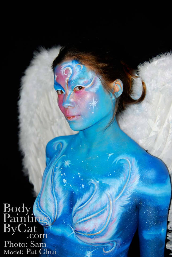 Art angel cheeky body paint by BodyPaintingByCat on DeviantArt