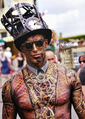 Winner Art Couture Painswick Bodypaint Steam punk by BodyPaintingByCat