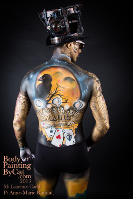 Art Couture Bodypaint winner Magic Man back cards