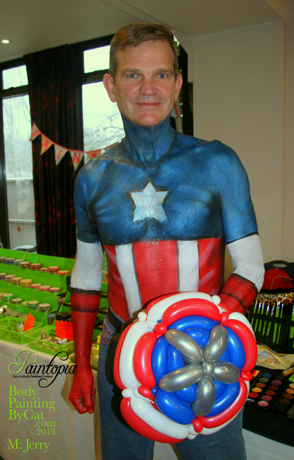 Quick Captain America bodypaint