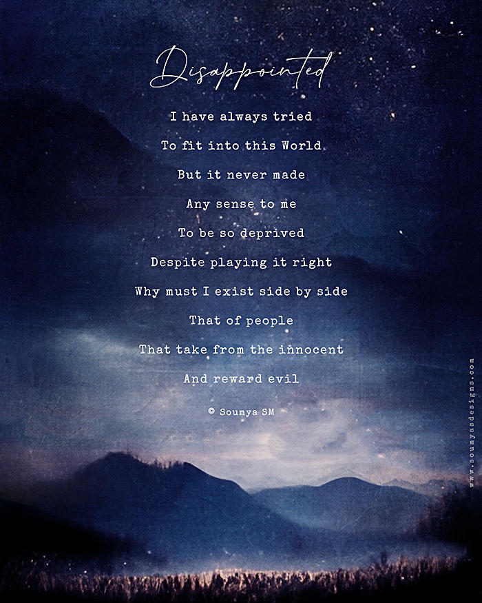 Disappointed Post Example Disappointed (Poem by Soumya SM) by soumyasm on DeviantArt