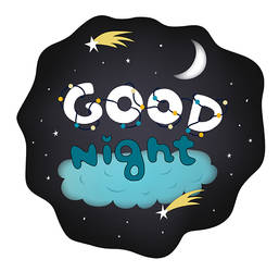 Free Vector Good Night Sticker