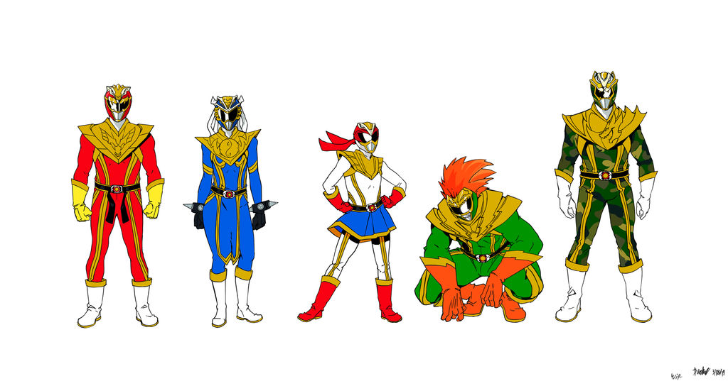 Street Fighter/Power Rangers designs wip by SkrubPhace on DeviantArt