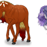 Two horses with base