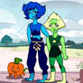 peridot and lapis and pumpkin in there barn fanart