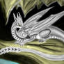Silver Dragon in a cave