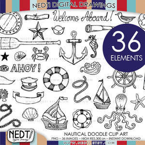 Nautical Doodle Clip Art by Nedti