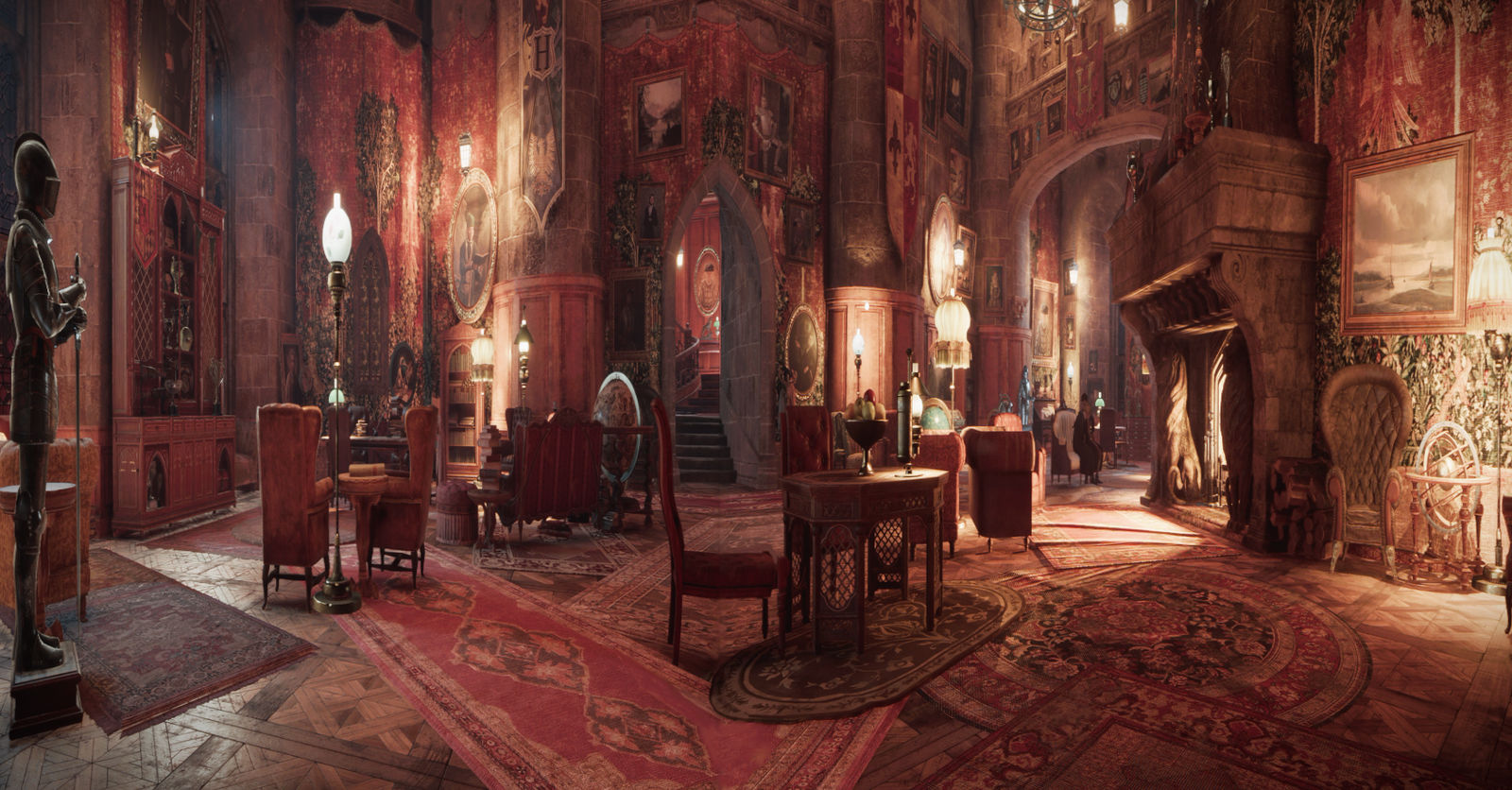 Common Room Hogwarts Legacy - Gryffindor Majestic Common Room by DarkRosePassions ...