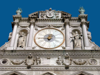 Facade with Clock in S Marco's Piazza