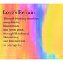 Loves Refrain poem with abstract background