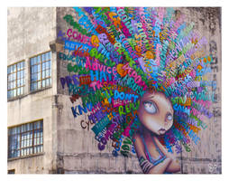 Houston social media mural by Vinie