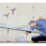 Mural Man Sits on an SUV