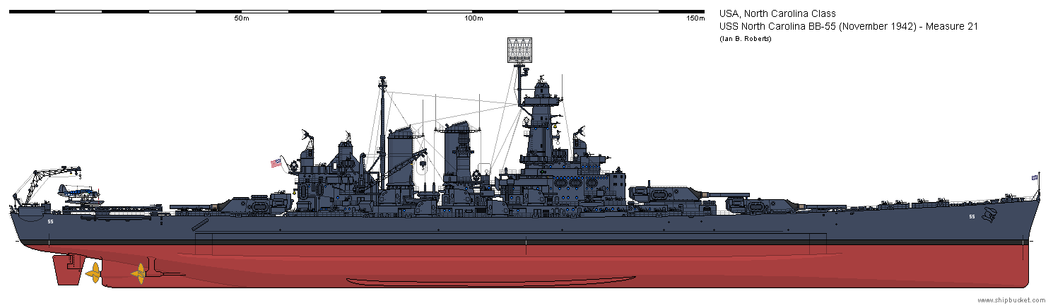 USS North Carolina BB-55 (November 1942) - Ms21