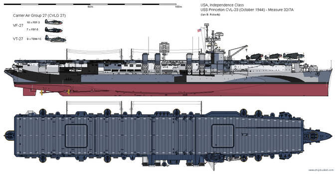 USS Princeton CVL-23 (October 1944) - Ms32/7A