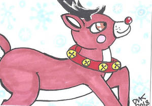 ACEO Rudolph The Red Nosed Reindeer!