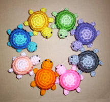 Crocheted Little Turtle Plushies