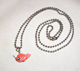 Pink and Orange Narwhal Necklace