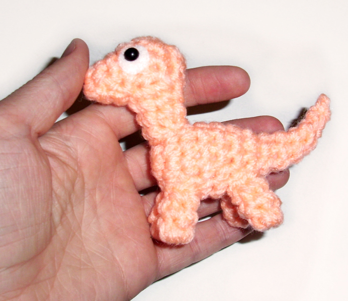 Peach Baby Dino Crochet Plushie