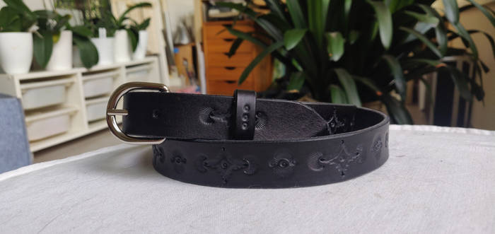 Slim leather belt black #1