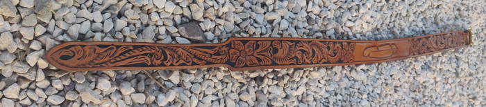 Western floral belt with feather #4
