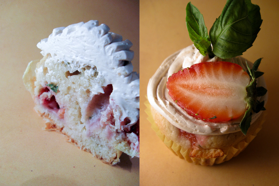 Strawberry Basil Cupcake