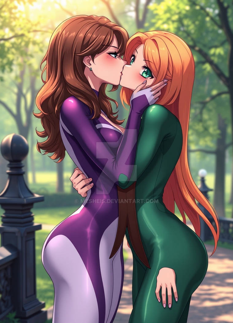 Kissing training outside